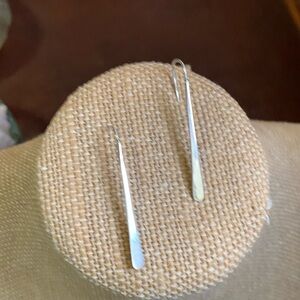 Pair of Sterling Silver Bar Drop Earrings